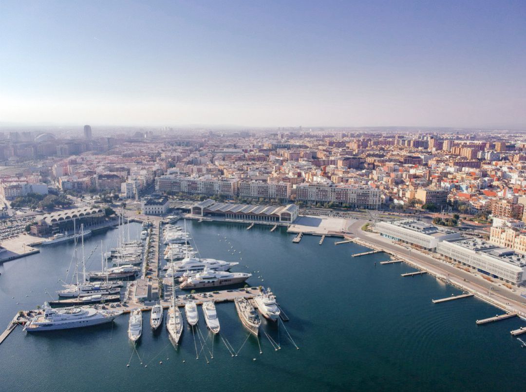 Imagen aérea de La Marina de València Imagen aérea de La Marina de València
