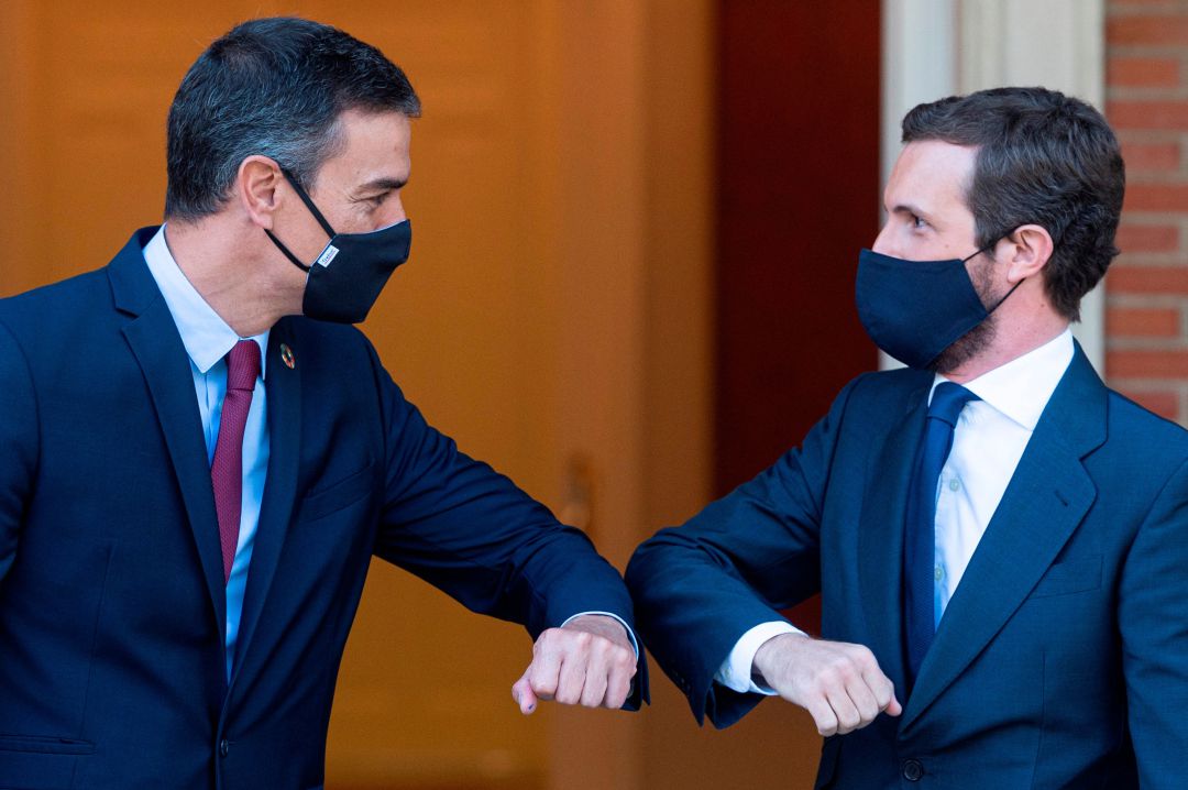 El presidente del Gobierno, Pedro Sánchez, y el líder del PP, Pablo Casado El presidente del Gobierno, Pedro Sánchez, y el líder del PP, Pablo Casado