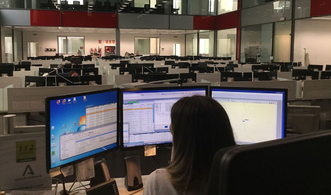 Sala del servicio de Emergencias 112. Sala del servicio de Emergencias 112.