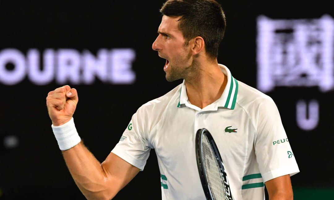 Djokovic, en su partido ante Karatsev. Djokovic, en su partido ante Karatsev.