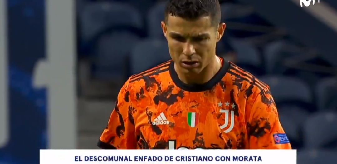 Cristiano Ronaldo, enfadado con Morata durante el duelo ante el Oporto Cristiano Ronaldo, enfadado con Morata durante el duelo ante el Oporto