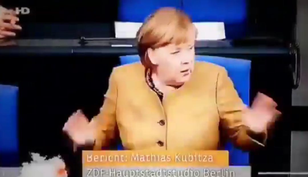 Así ha sido la reacción de Angela Merkel. Así ha sido la reacción de Angela Merkel.