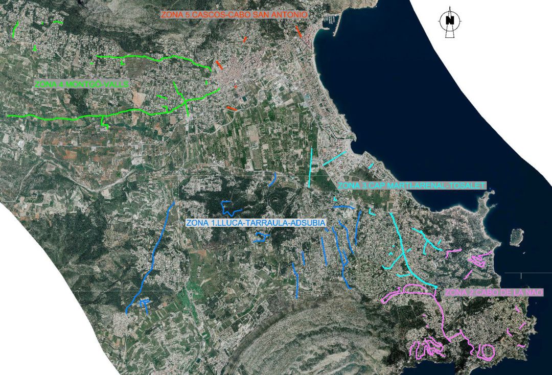 Áreas del término municipal xabiero sobre las que se actuará. Áreas del término municipal xabiero sobre las que se actuará.