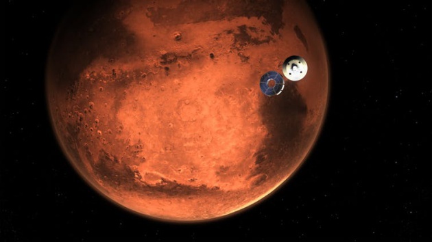 Ilustración que muestra al rover Perseverance de la NASA desprendiéndose de su nave espacial, minutos antes de entrar en la atmósfera marciana. Ilustración que muestra al rover Perseverance de la NASA desprendiéndose de su nave espacial, minutos antes de entrar en la atmósfera marciana.
