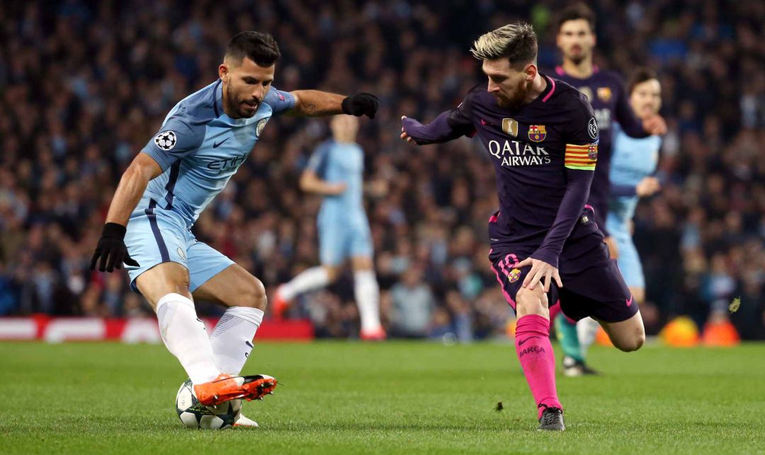 Agüero y Messi, en un partido entre el City y el FC Barcelona. Agüero y Messi, en un partido entre el City y el FC Barcelona.