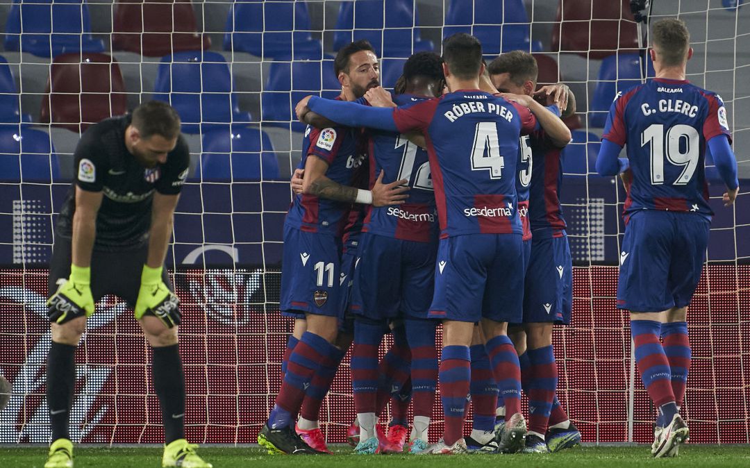 Los jugadores del Levante celebran su gol, el pasado miércoles Los jugadores del Levante celebran su gol, el pasado miércoles