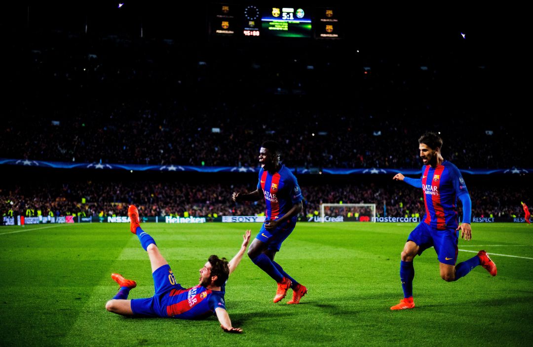 Euforia desatada en el Camp Nou tras culminar la remontada ante el PSG en 2017 Euforia desatada en el Camp Nou tras culminar la remontada ante el PSG en 2017