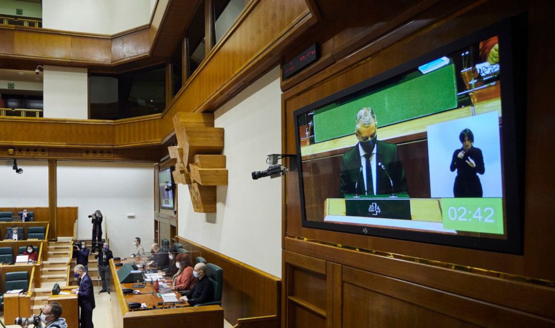 Pleno de control al Gobierno celebrado en la Cámara vasca, en Vitoria
Pleno de control al Gobierno celebrado en la Cámara vasca, en Vitoria