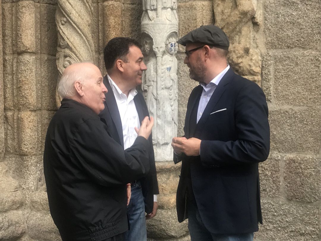 Segundo Pérez, o conselleiro Román Rodríguez e Martiño Noriega en 2018 Segundo Pérez, o conselleiro Román Rodríguez e Martiño Noriega en 2018
