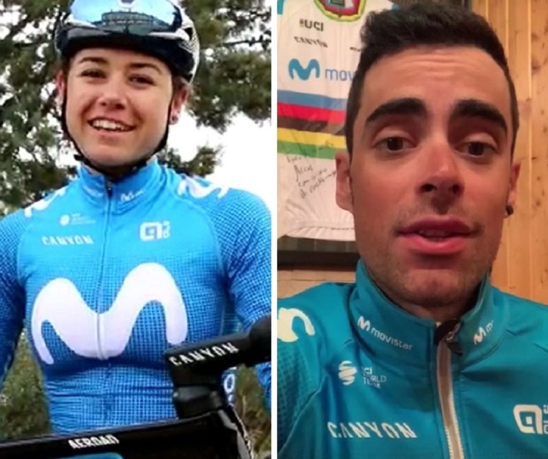 Los corredores de Movistar Team, Sara Martín (i) y Jorge Arcas. Los corredores de Movistar Team, Sara Martín (i) y Jorge Arcas.