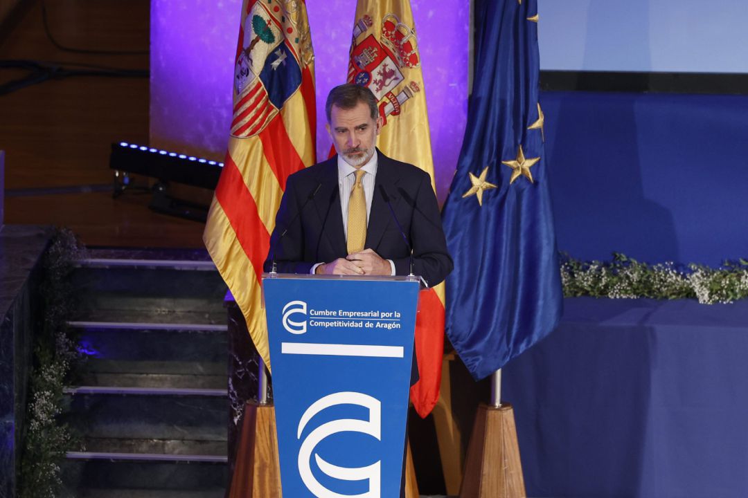 Su Majestad el Rey, Felipe VI, durante la clausura de la V Cumbre Emprsarial de Aragón Su Majestad el Rey, Felipe VI, durante la clausura de la V Cumbre Emprsarial de Aragón
