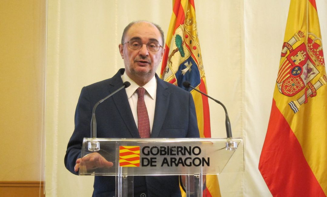 El presidente de Aragón, Javier Lambán, en una intervención ante la prensa El presidente de Aragón, Javier Lambán, en una intervención ante la prensa