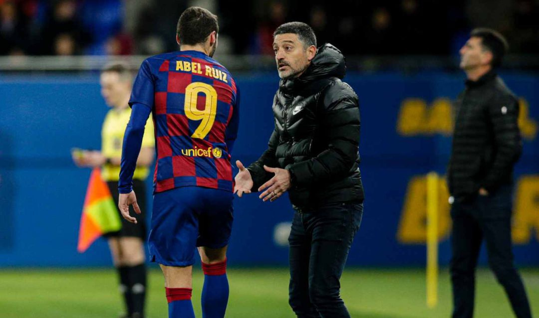 García Pimienta, en un partido del Barcelona B. García Pimienta, en un partido del Barcelona B.