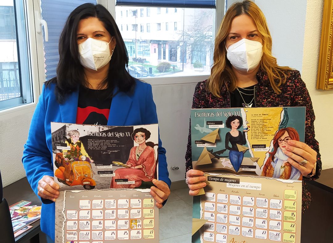 Representantes de STE Burgos con el calendario de mujeres 2021 Representantes de STE Burgos con el calendario de mujeres 2021