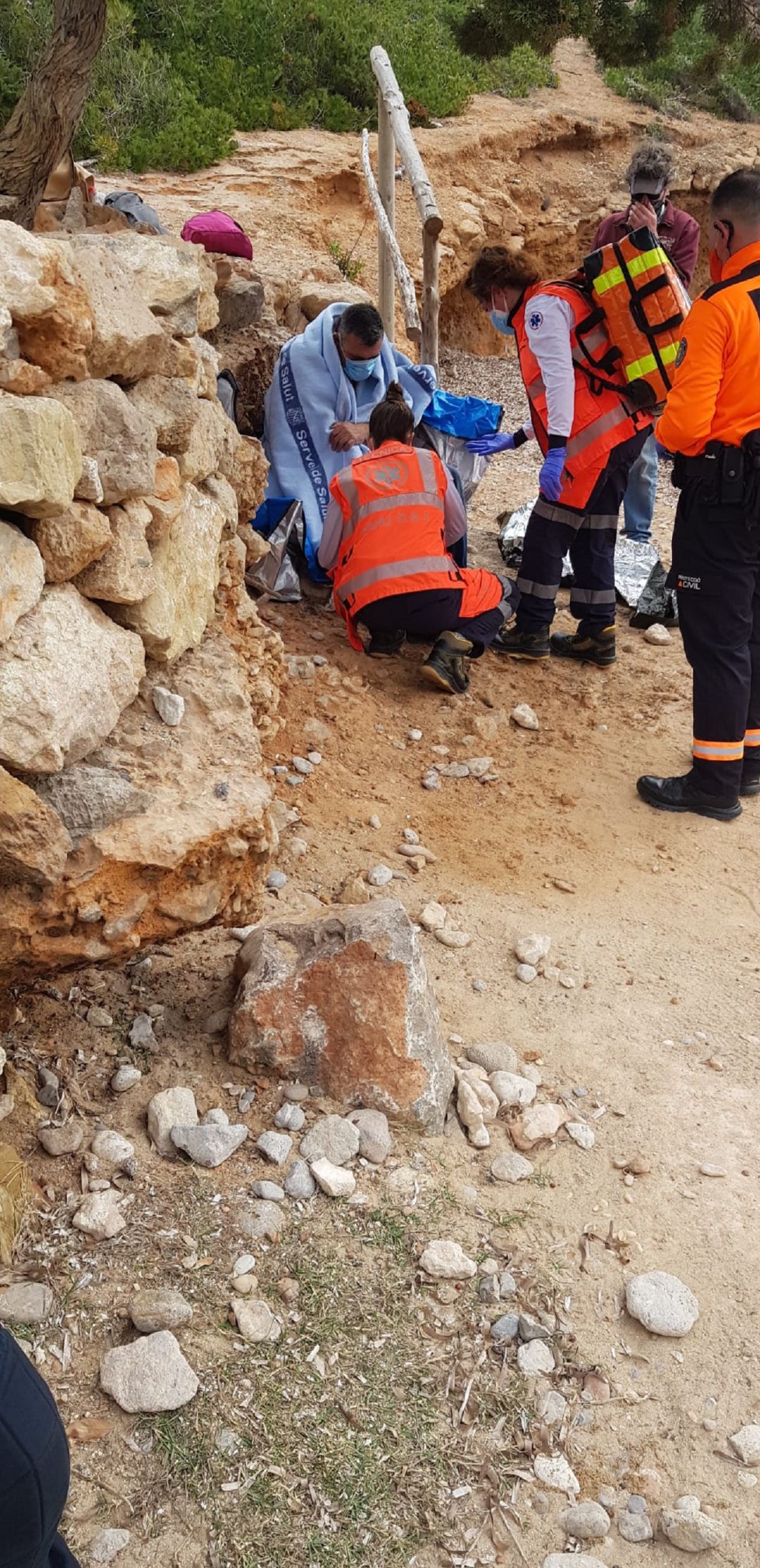 Un momento durante el rescate Un momento durante el rescate