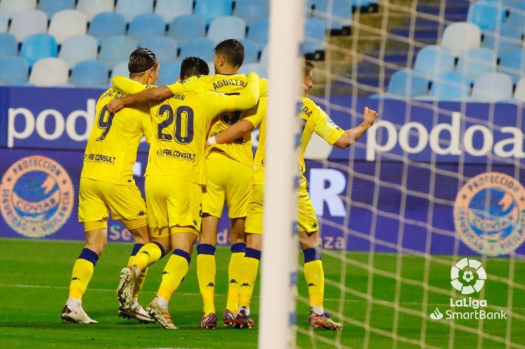 Jugadores del Alcorcón celebrando el gol ante el Zaragoza Jugadores del Alcorcón celebrando el gol ante el Zaragoza