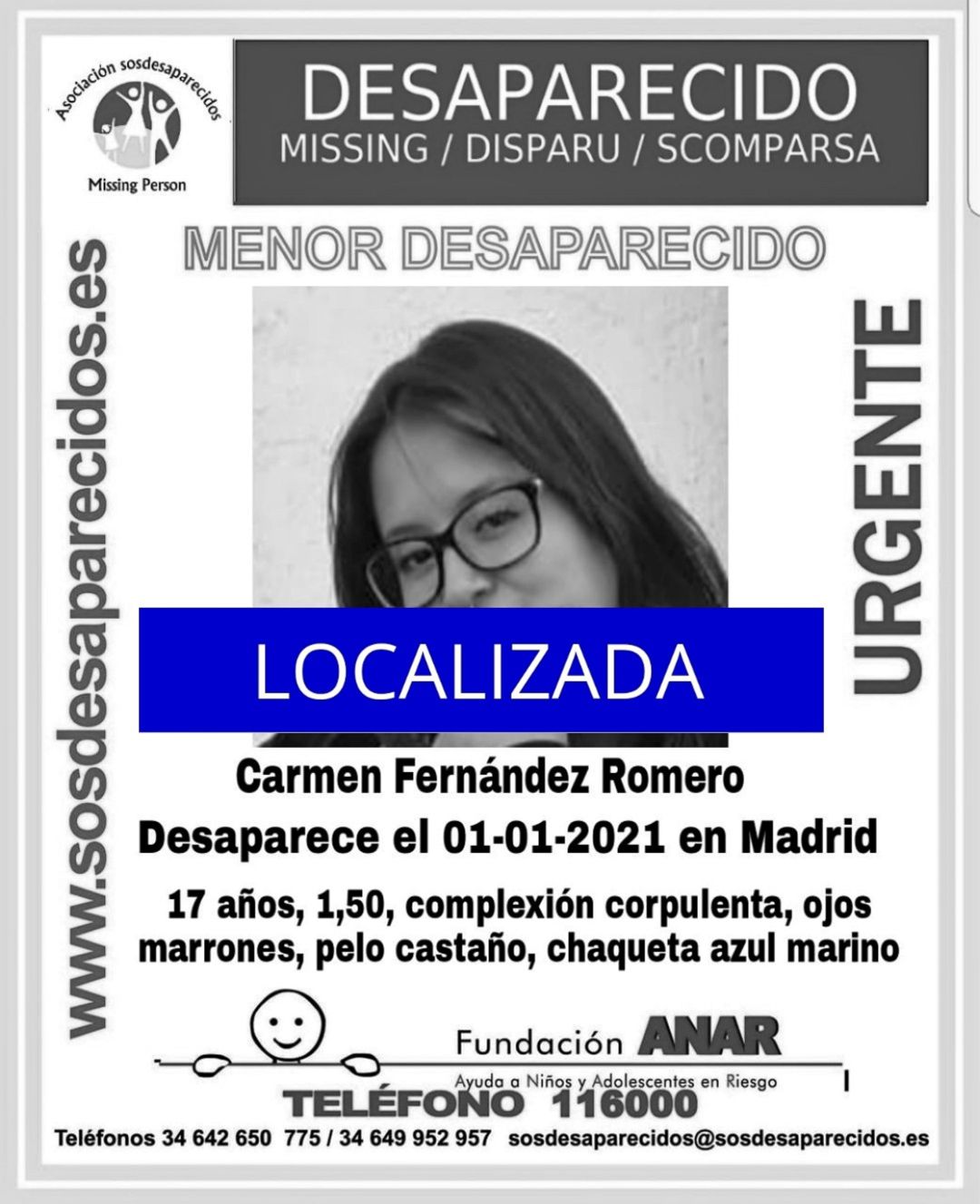 Cartel de la desaparición de la joven Cartel de la desaparición de la joven
