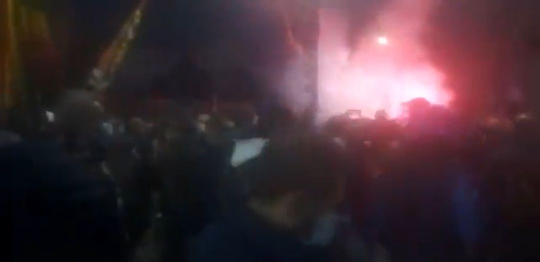 Imágenes de los aficionados del Atalanta en los alrededores del estadio Imágenes de los aficionados del Atalanta en los alrededores del estadio