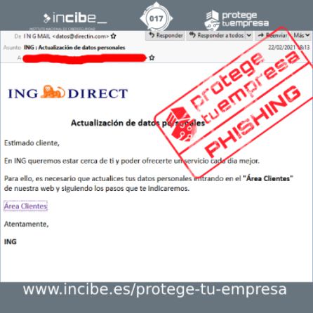 El mensaje está relacionado con ING Direct. El mensaje está relacionado con ING Direct.