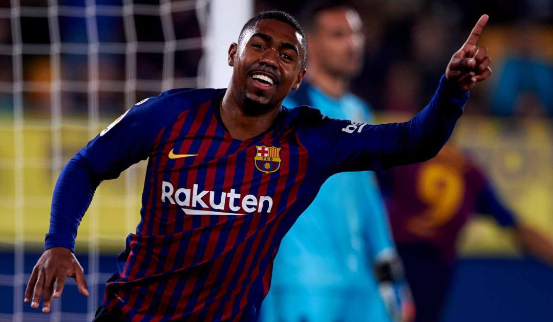 Malcom celebra un gol con el FC Barcelona. Malcom celebra un gol con el FC Barcelona.