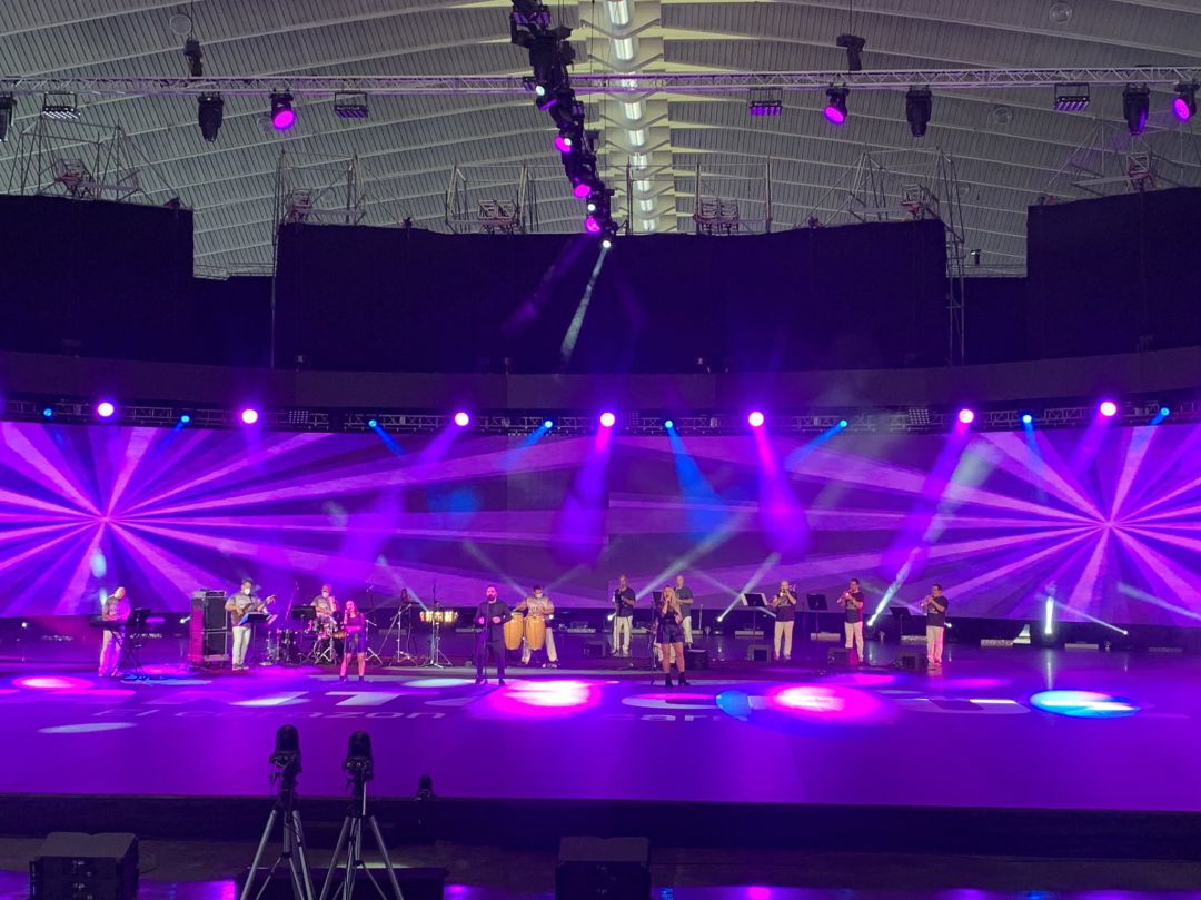 Grabación de una de las actuaciones para las galas para televisión del Carnaval 2021 en el Recinto Ferial. Grabación de una de las actuaciones para las galas para televisión del Carnaval 2021 en el Recinto Ferial.