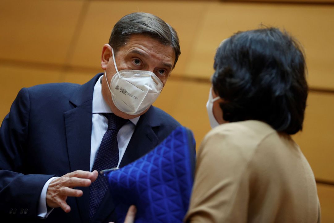 El ministro de Agricultura, Luis Planas, durante una comparecencia a petición propia en el Senado, para explicar la situación del lobo, incluido en el listado de especies protegidas, lo que ha causado malestar en las comunidades autónomas del norte del Duero . El ministro de Agricultura, Luis Planas, durante una comparecencia a petición propia en el Senado, para explicar la situación del lobo, incluido en el listado de especies protegidas, lo que ha causado malestar en las comunidades autónomas del norte del Duero .