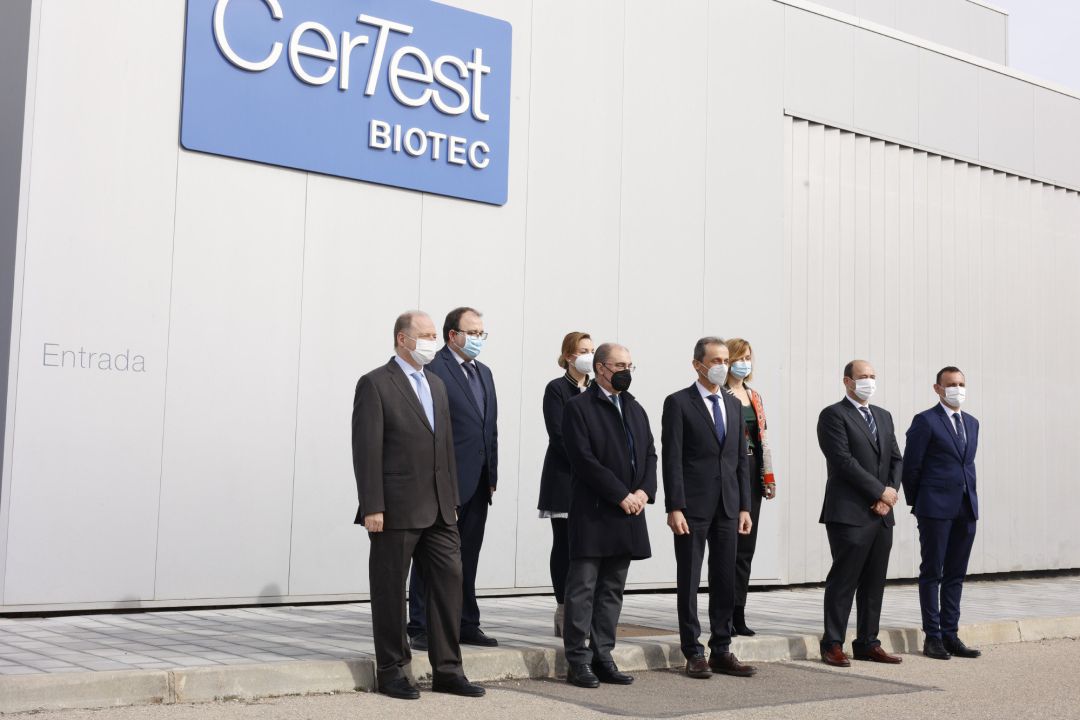 CerTest recibía la visita del ministro Pedro Duque y del presidente Javier Lambán CerTest recibía la visita del ministro Pedro Duque y del presidente Javier Lambán