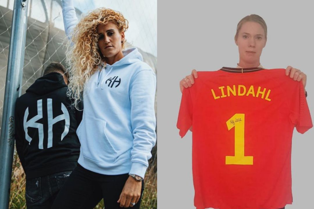 Kheira Hamraoui y Linsahl, jugadoras de la Primera Iberdrola, del FC Barcelona y Atlético de Madrid, respectivamente. Kheira Hamraoui y Linsahl, jugadoras de la Primera Iberdrola, del FC Barcelona y Atlético de Madrid, respectivamente.