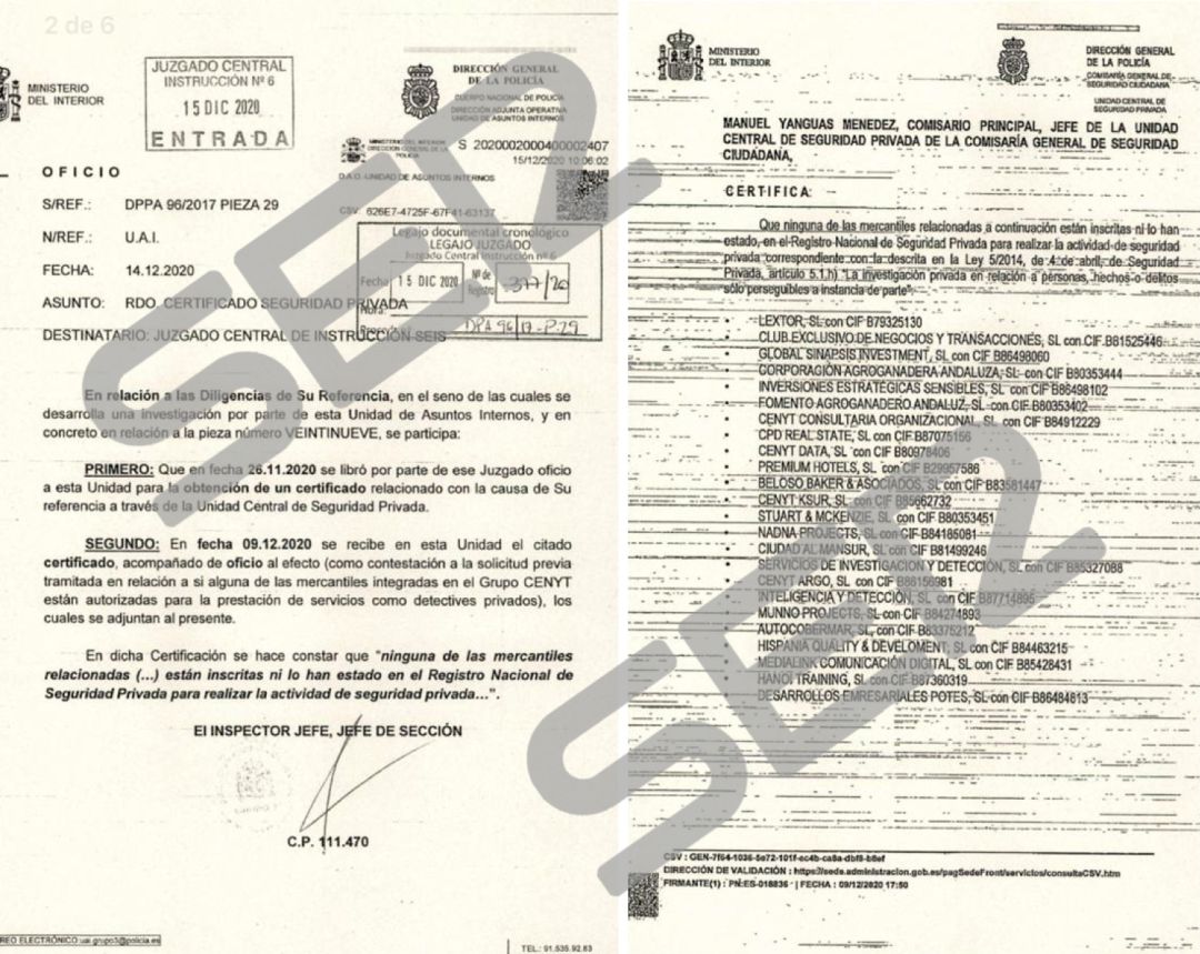 Documento al que ha tenido acceso la SER. Documento al que ha tenido acceso la SER.