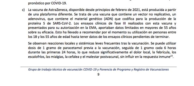 Página con las recomendaciones de Sanidad. Página con las recomendaciones de Sanidad.