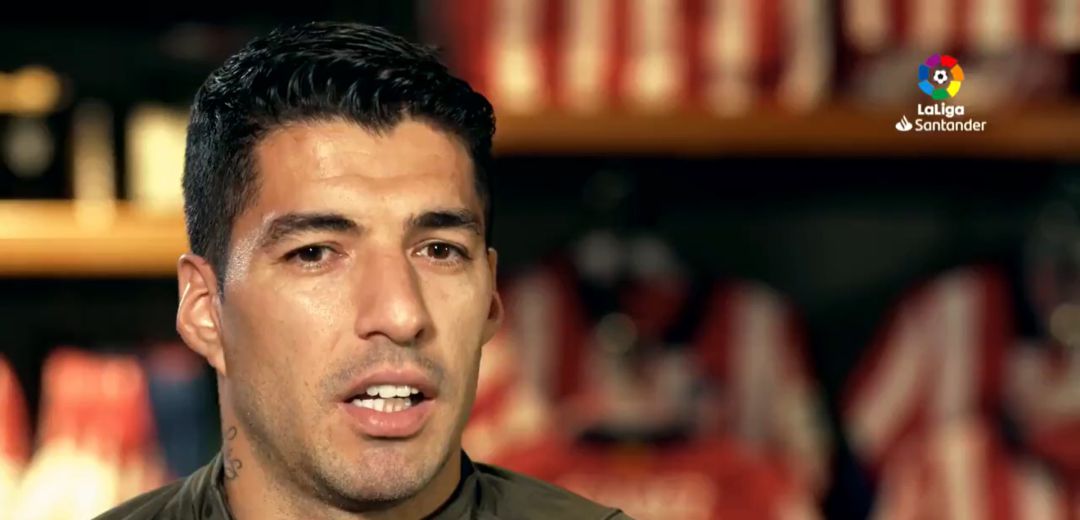 Luis Suárez, durant el vídeo que ha sacado LaLiga de cara al derbi de este domingo Luis Suárez, durant el vídeo que ha sacado LaLiga de cara al derbi de este domingo