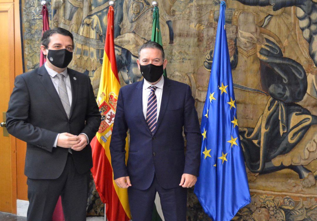 José María Bellido y Raúl Caro, durante su reunión en la capital cordobesa José María Bellido y Raúl Caro, durante su reunión en la capital cordobesa