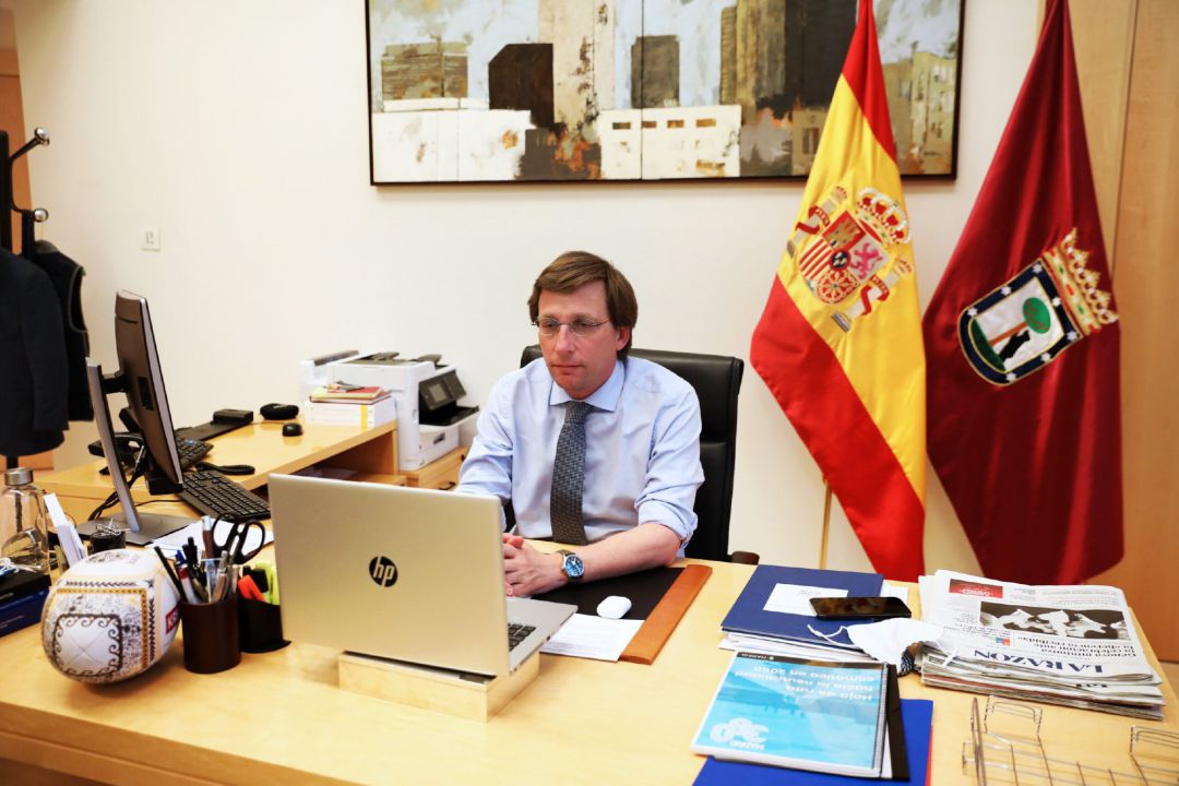 El alcalde de Madrid, José Luis Martínez-Almeida, en la Convención Europea de Alcaldes. El alcalde de Madrid, José Luis Martínez-Almeida, en la Convención Europea de Alcaldes.