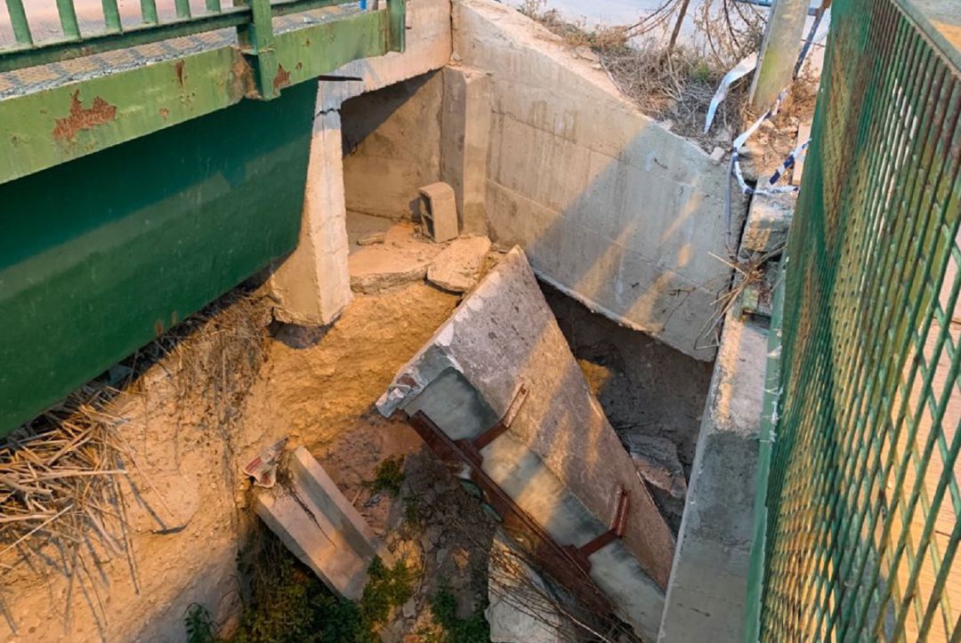 Destrozos en el puente de El Paraje (Alguazas) tras la tromba de agua de septiembre de 2019 Destrozos en el puente de El Paraje (Alguazas) tras la tromba de agua de septiembre de 2019