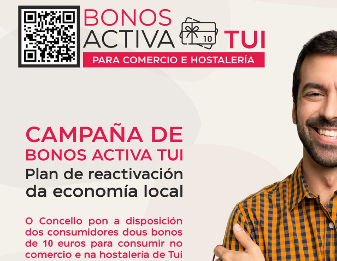 Cartel de la campaña Bonos Activa Tui. Cartel de la campaña Bonos Activa Tui.