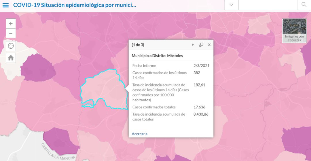 Situación epidemiológica en Móstoles a 2 de marzo de 2021 Situación epidemiológica en Móstoles a 2 de marzo de 2021