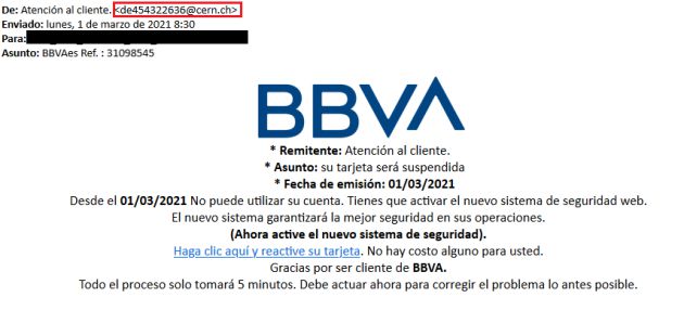 Así es el correo en cuestión. Así es el correo en cuestión.