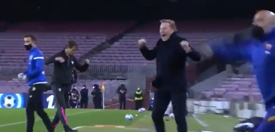 Koeman y Lopetegui, tras el gol de Gerard Piqué Koeman y Lopetegui, tras el gol de Gerard Piqué