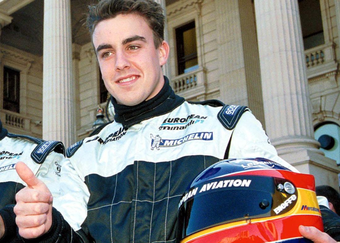 Fernando Alonso, en la temporada de su estreno en la Fórmula 1. Fernando Alonso, en la temporada de su estreno en la Fórmula 1.
