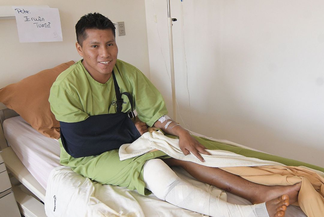 Erwin Tumiri, en el hospital Erwin Tumiri, en el hospital