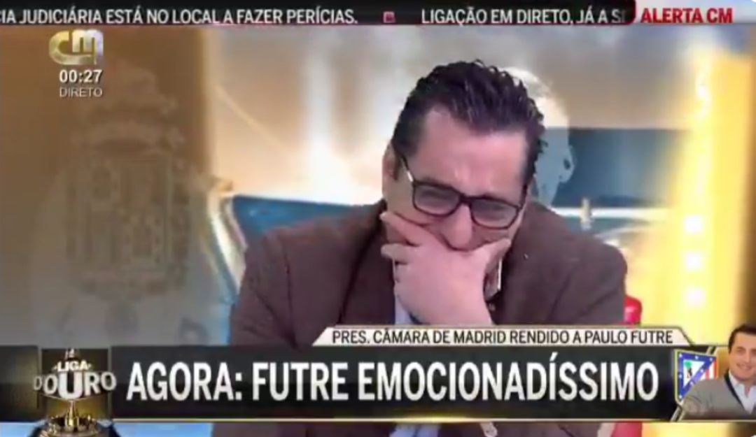 Paulo Futre llora en directo en la televisión portuguesa Paulo Futre llora en directo en la televisión portuguesa
