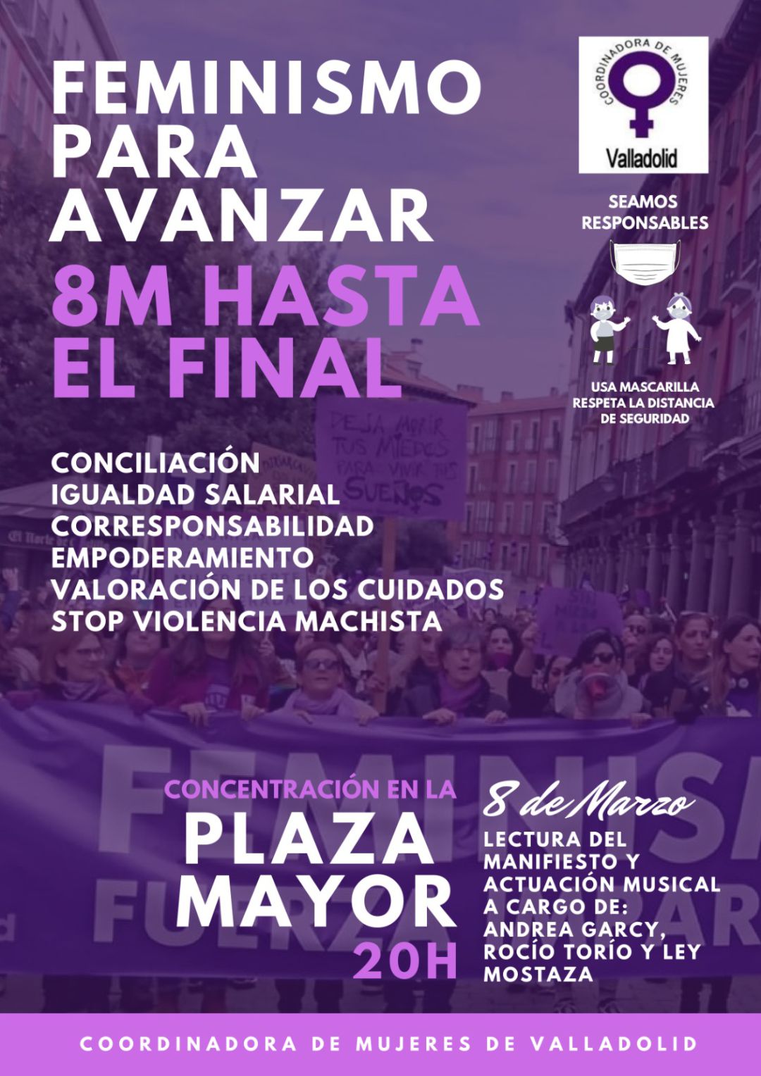 Cartel de la concentración del 8M 2021 Cartel de la concentración del 8M 2021