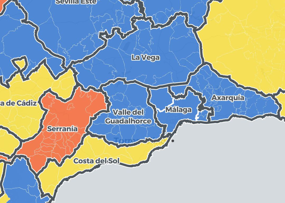 De este modo queda la provincia de Málaga por
De este modo queda la provincia de Málaga por