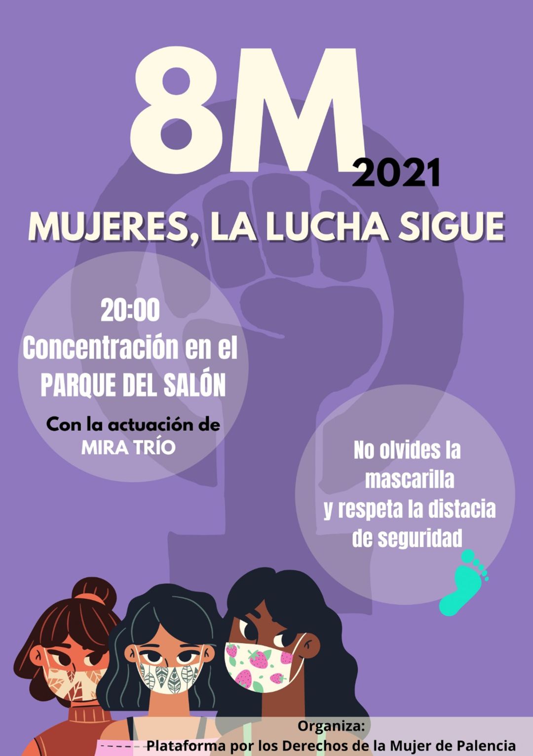 Cartel de la concentración del 8M en Palencia Cartel de la concentración del 8M en Palencia