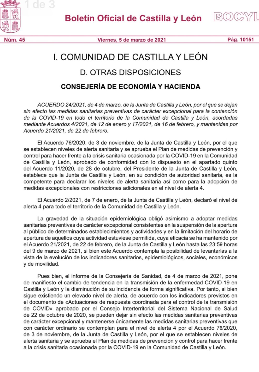 Publicación del acuerdo Publicación del acuerdo
