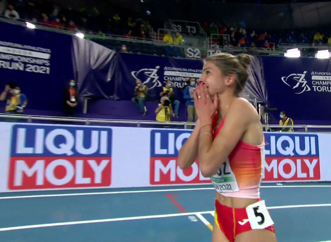 Águeda Muñoz Marqués no pudo reprimir la emoción tras conseguir la clasificación para la final Águeda Muñoz Marqués no pudo reprimir la emoción tras conseguir la clasificación para la final