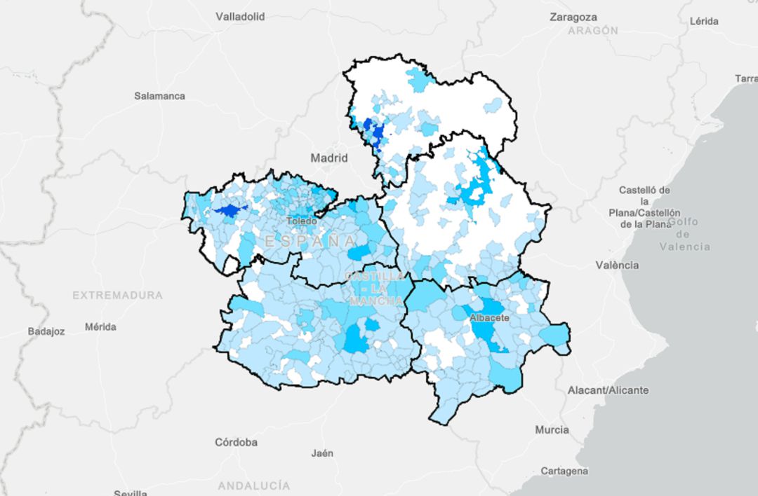 Mapa de incidencia acumulada en la semana 8 Mapa de incidencia acumulada en la semana 8