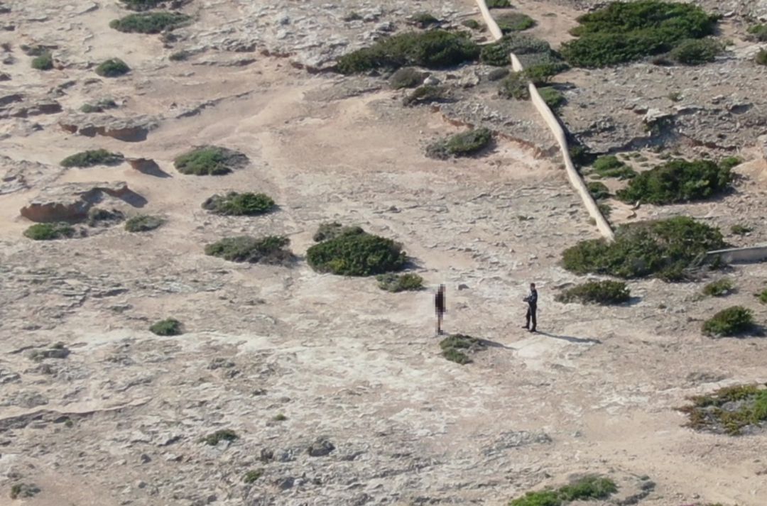 Imagen recogida en el dron de la Policía Local de Formentera Imagen recogida en el dron de la Policía Local de Formentera