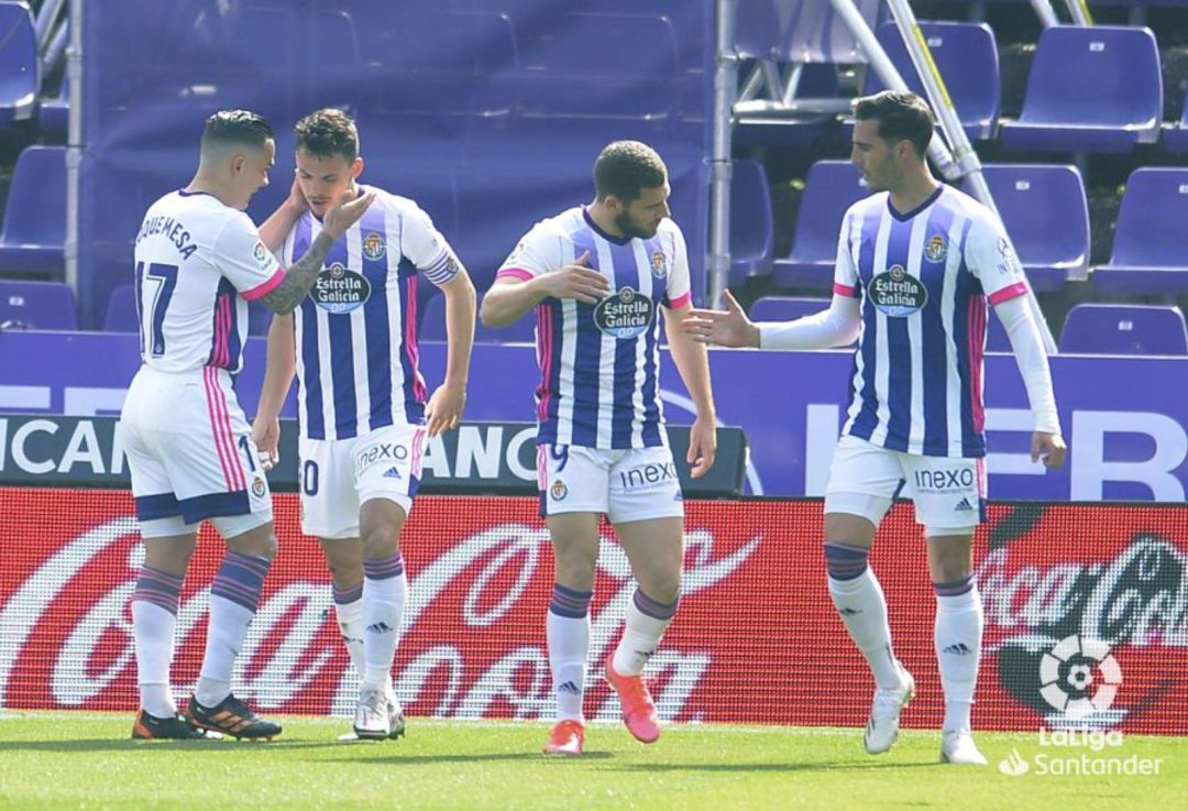 El Pucela festeja su segundo gol ante el Getafe El Pucela festeja su segundo gol ante el Getafe