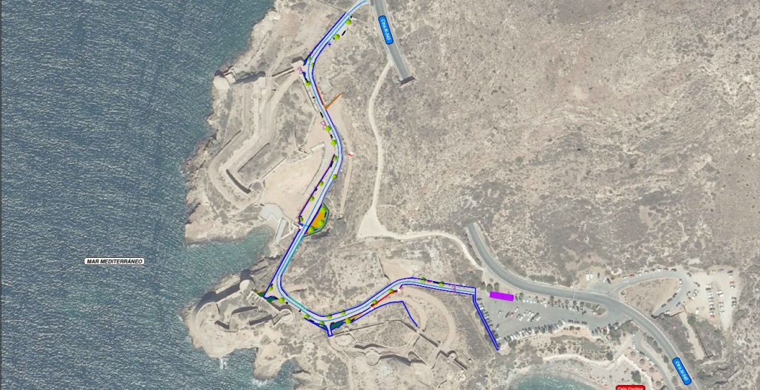 Plano del proyecto hasta Cala Cortina Plano del proyecto hasta Cala Cortina